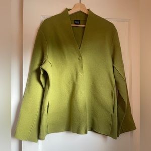 Eileen Fisher 100% wool jacket in chartreuse size L